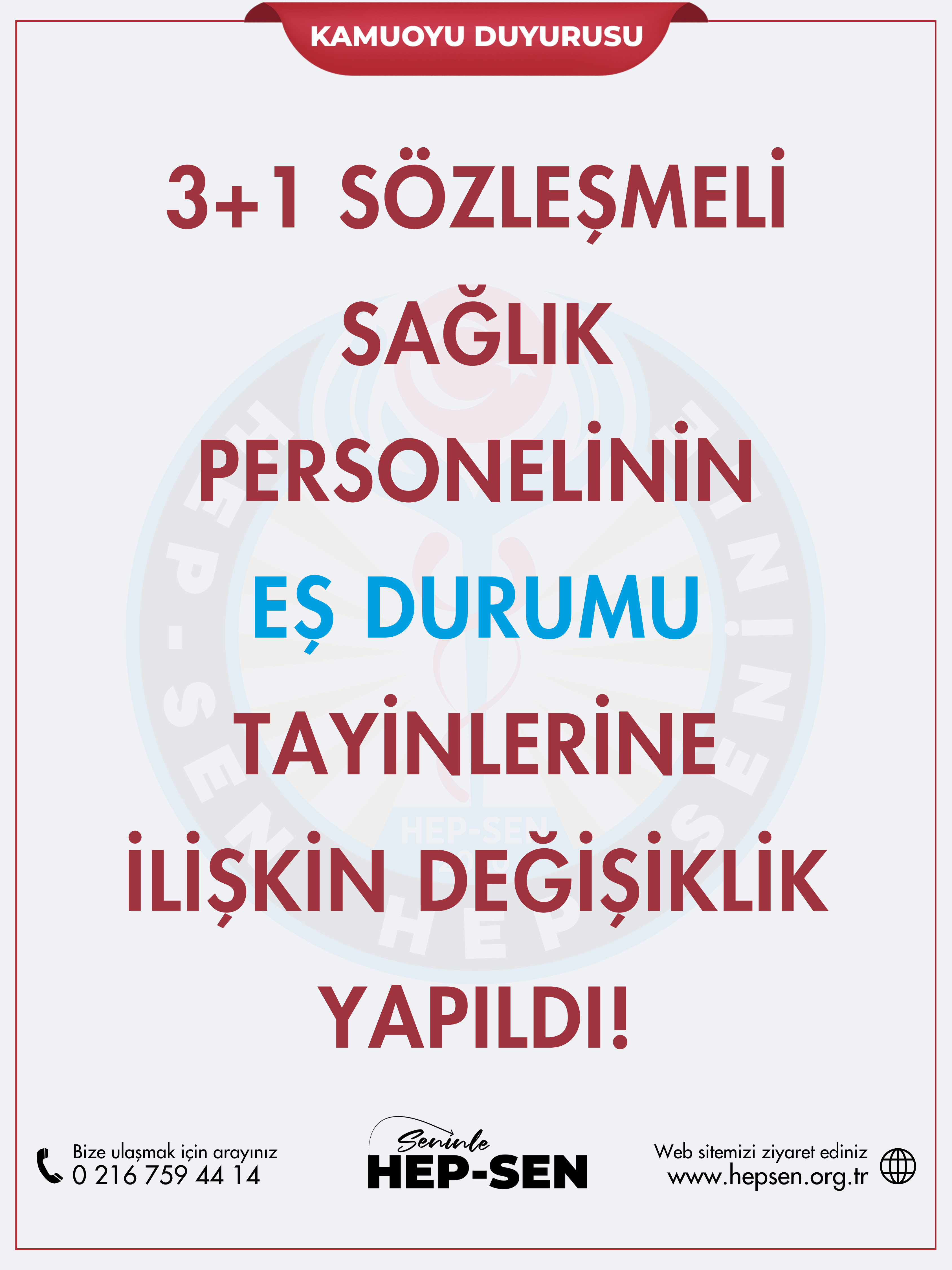 3+1 Sözleşmeli Sağlık Personelinin Eş Durumu Tayinlerine İlişkin Değişiklik Yapıldı!