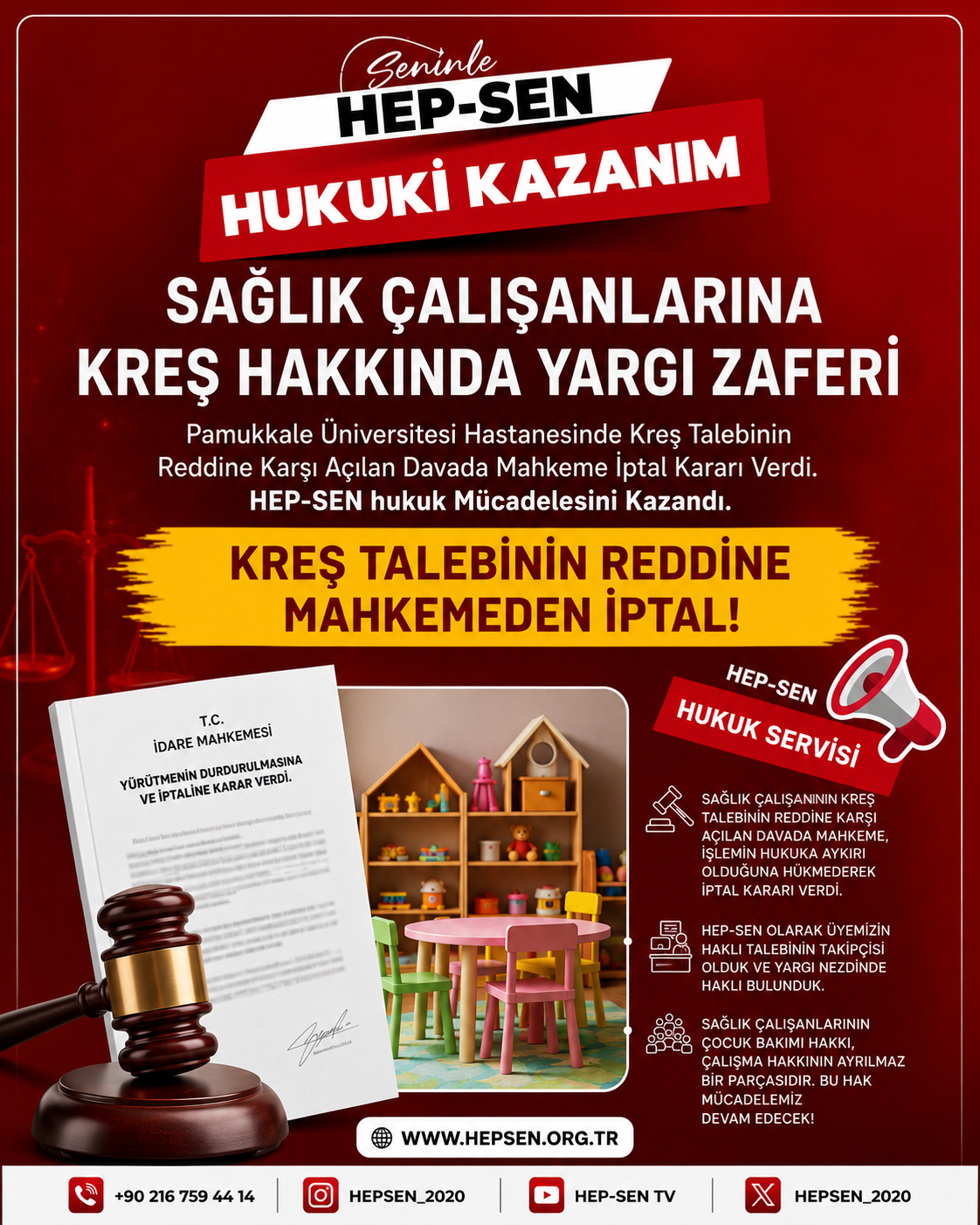 Sağlık Çalışanlarına Kreş Hakkında Yargı Zaferi