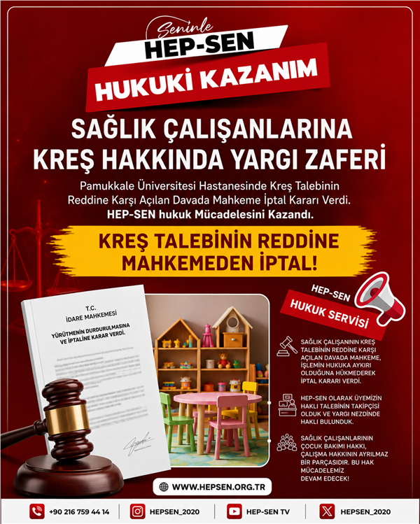 Sağlık Çalışanlarına Kreş Hakkında Yargı Zaferi
